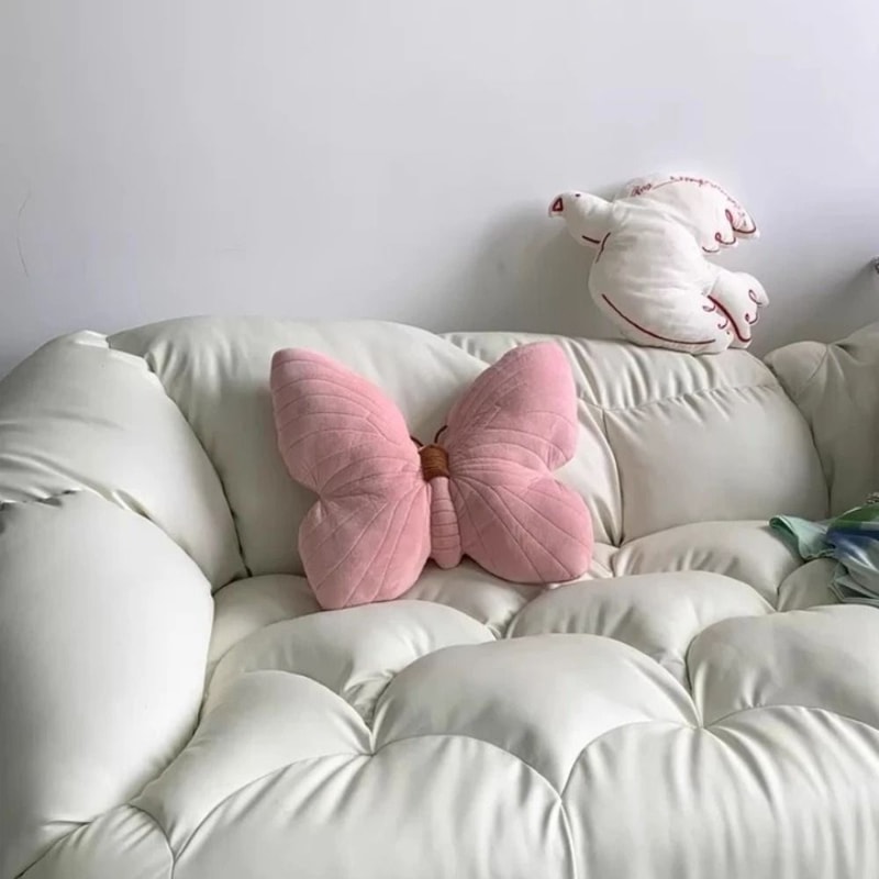 Cute Butterfly Pillow Throwing Pad Short Plush Cushion Pink Toy For Bedroom Sofa Home Textile Cushi 2