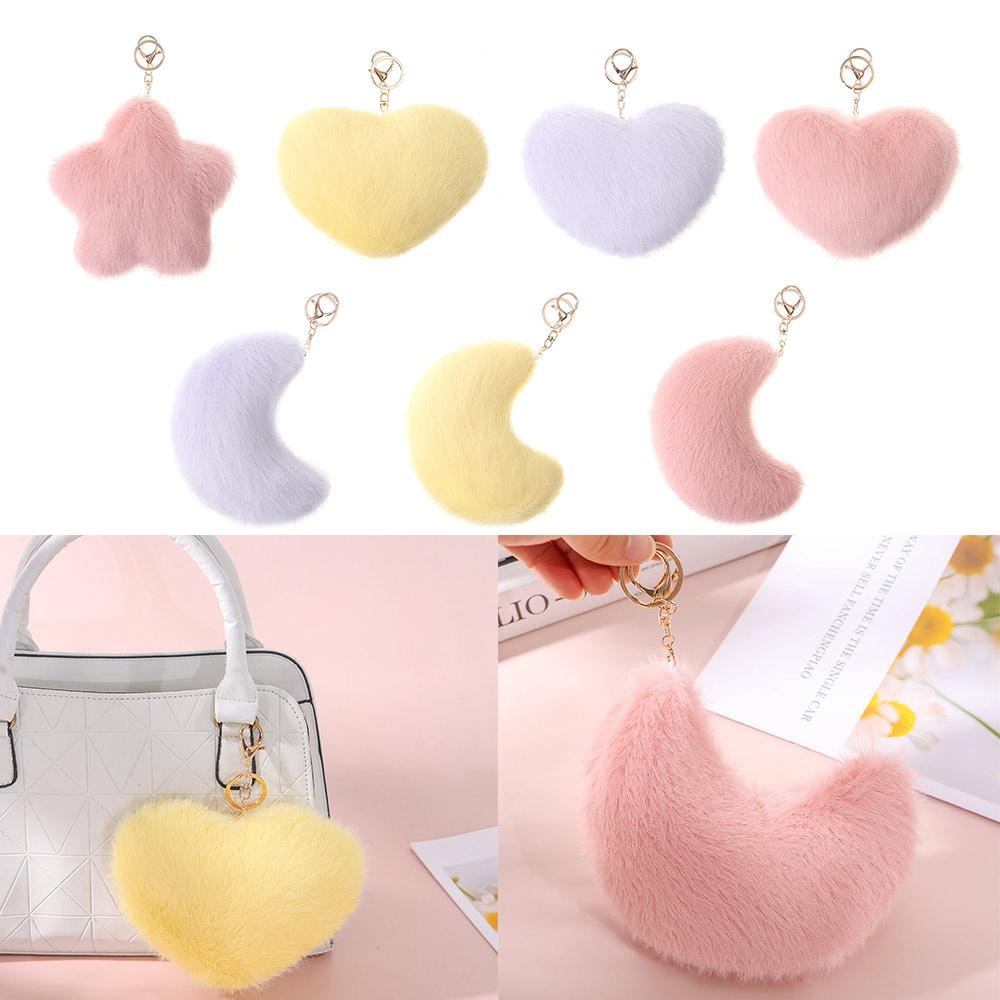 Soft Star Shape Stuffed Pillow New Moon Pattern Heart Plush Pink Color PP Cotton Valentine Day Gift 1