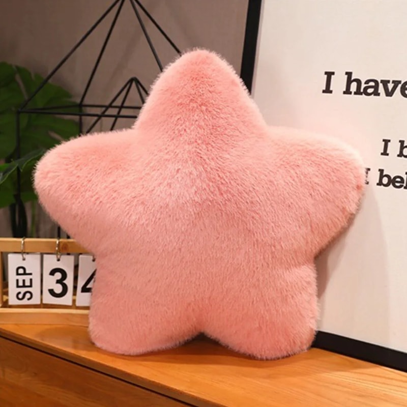 Soft Star Shape Stuffed Pillow New Moon Pattern Heart Plush Pink Color PP Cotton Valentine Day Gift 6