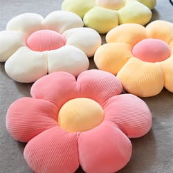 pink flower pillow bay window seat cushion, girly six petal flower design for kids room