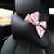 Pink Bow Universal Car Neck Pillow Four Seasons Ice Silk Waist Support Auto Seat Headrest Accessori 1