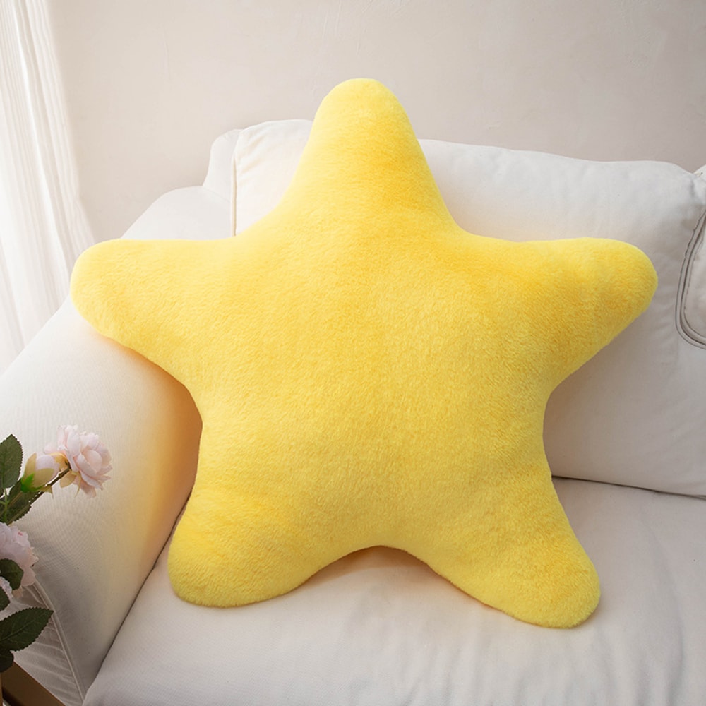 Colorful Star Plush Pillow Natural Sky Stuffed Cushion - Pink Yellow Blue Green Cream Sofa Chair Bed Decor
