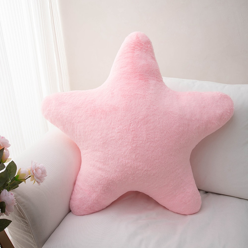 Colorful Star Plush Pillow Natural Sky Stuffed Cushion - Pink Yellow Blue Green Cream Sofa Chair Bed Decor
