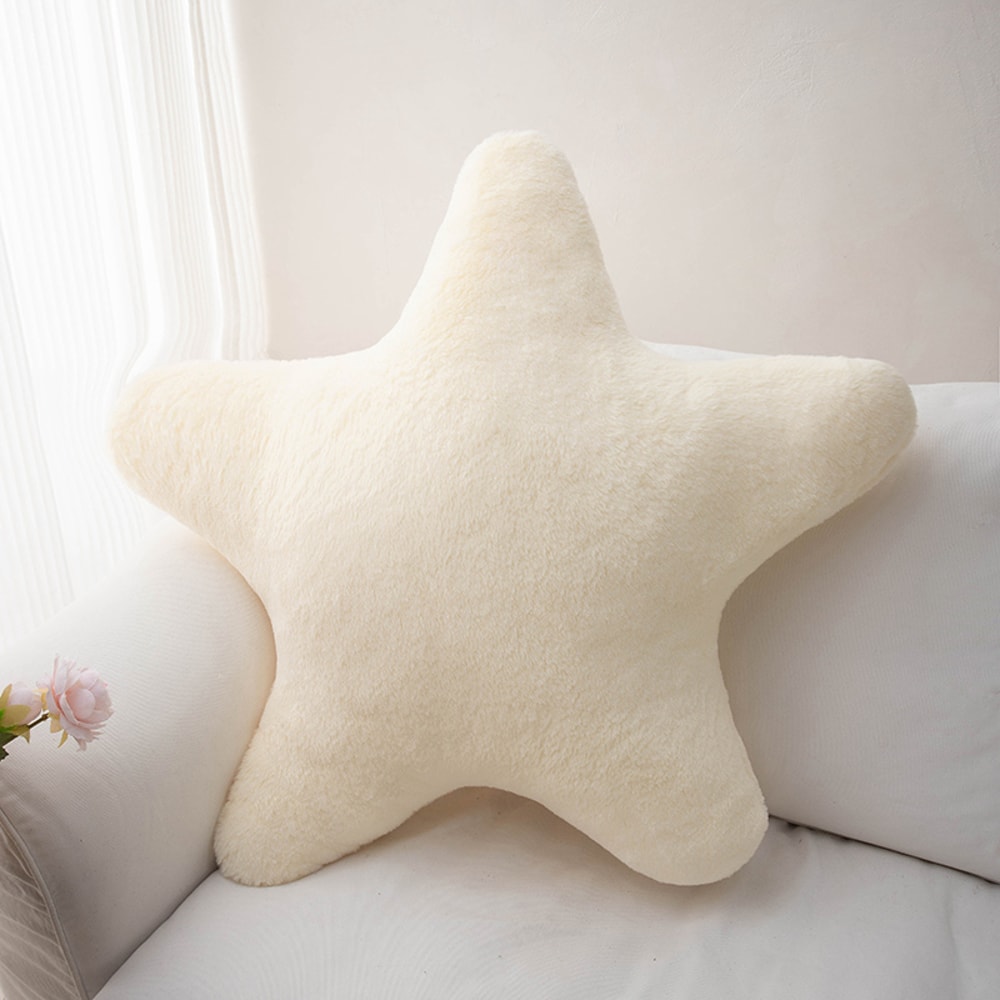 Colorful Star Plush Pillow Natural Sky Stuffed Cushion - Pink Yellow Blue Green Cream Sofa Chair Bed Decor