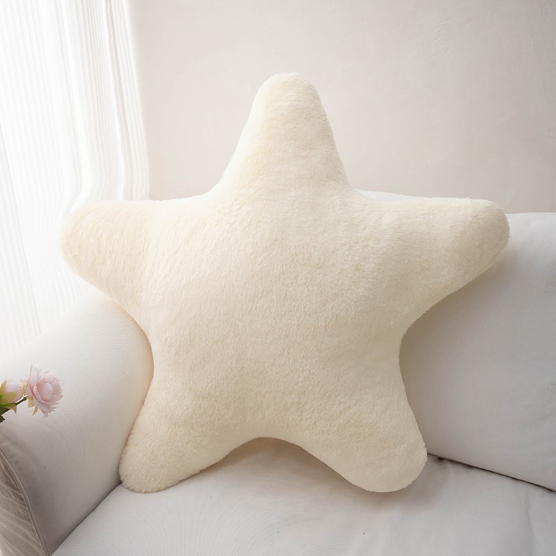 Colorful Star Plush Pillow Natural Sky Stuffed Cushion - Pink Yellow Blue Green Cream Sofa Chair Bed Decor