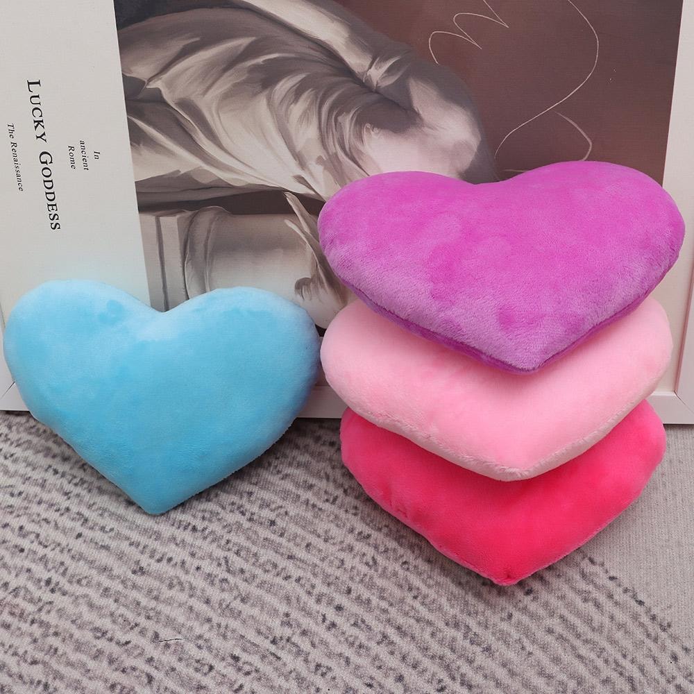 Comfortable PP Cotton Soft Heart Plush Pillow Red Pink Stuffed Heart Shape Decorative Pillow 2