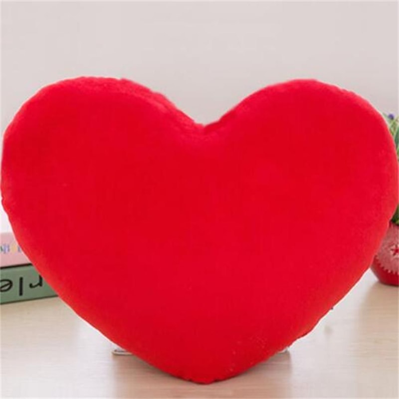 Comfortable PP Cotton Soft Heart Plush Pillow Red Pink Stuffed Heart Shape Decorative Pillow 4