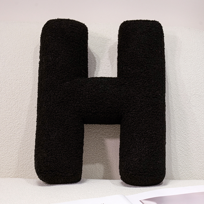 I Love U Soft Seat Cushion Black English Letters Plush Pillow For Back Support Sofa Chair Plushie D 13