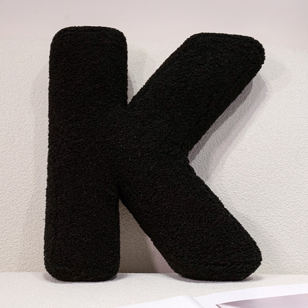 I Love U Soft Seat Cushion Black English Letters Plush Pillow For Back Support Sofa Chair Plushie D 16