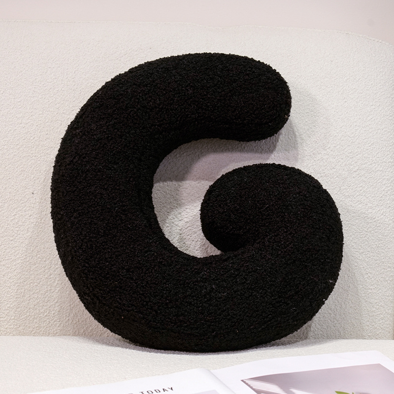 I Love U Soft Seat Cushion Black English Letters Plush Pillow For Back Support Sofa Chair Plushie D 12