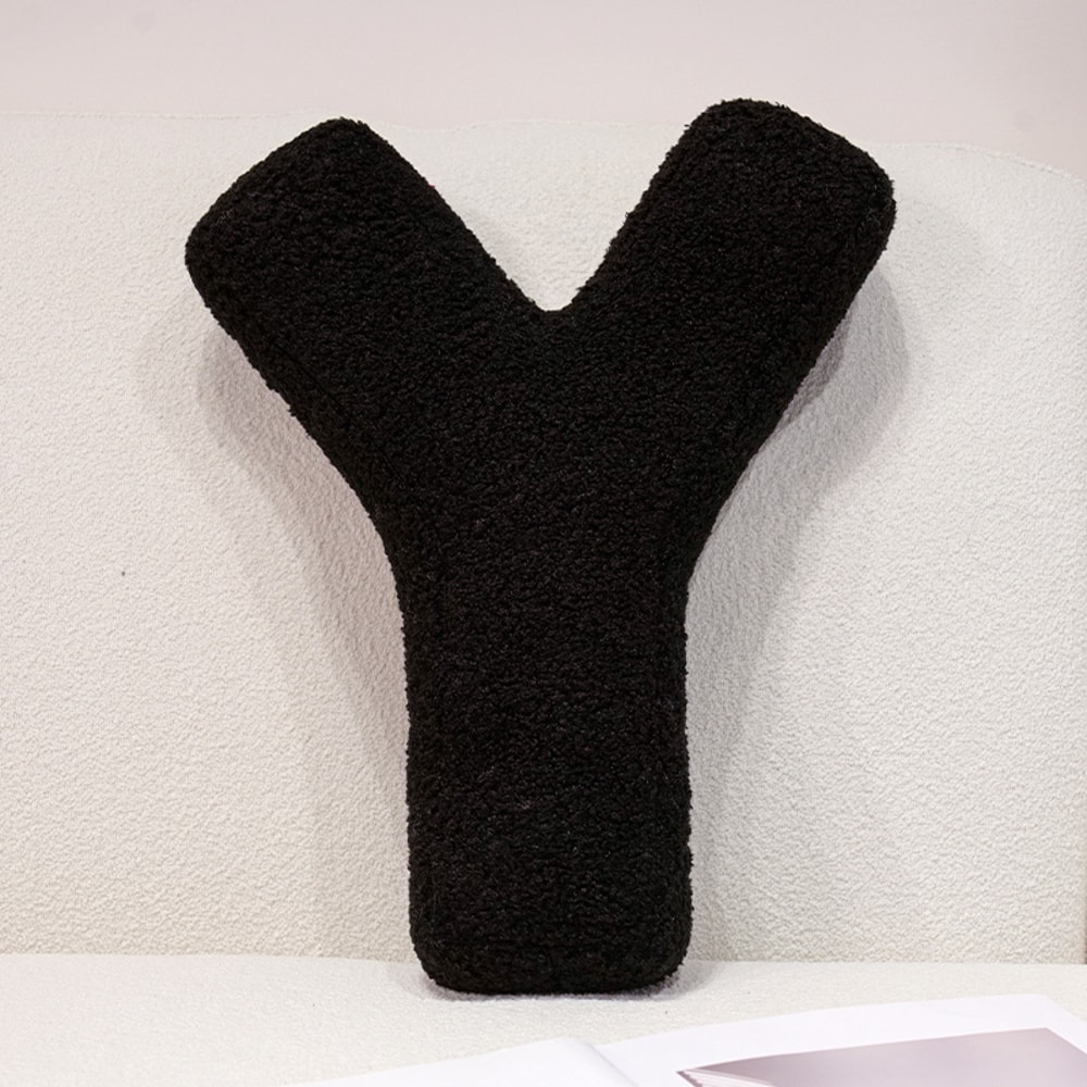 I Love U Soft Seat Cushion Black English Letters Plush Pillow For Back Support Sofa Chair Plushie D 30