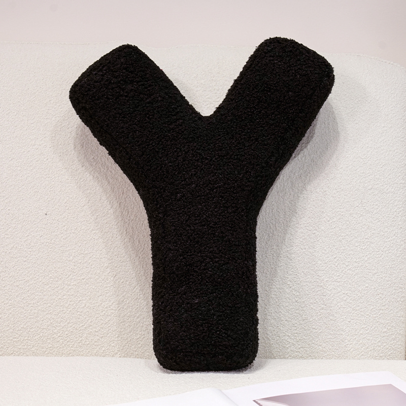 I Love U Soft Seat Cushion Black English Letters Plush Pillow For Back Support Sofa Chair Plushie D 30