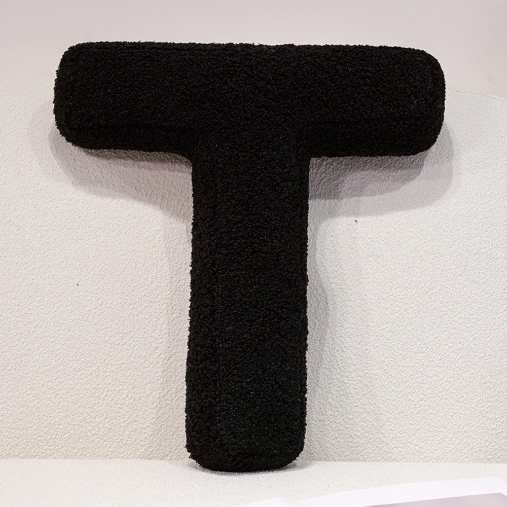 I Love U Soft Seat Cushion Black English Letters Plush Pillow For Back Support Sofa Chair Plushie D 25