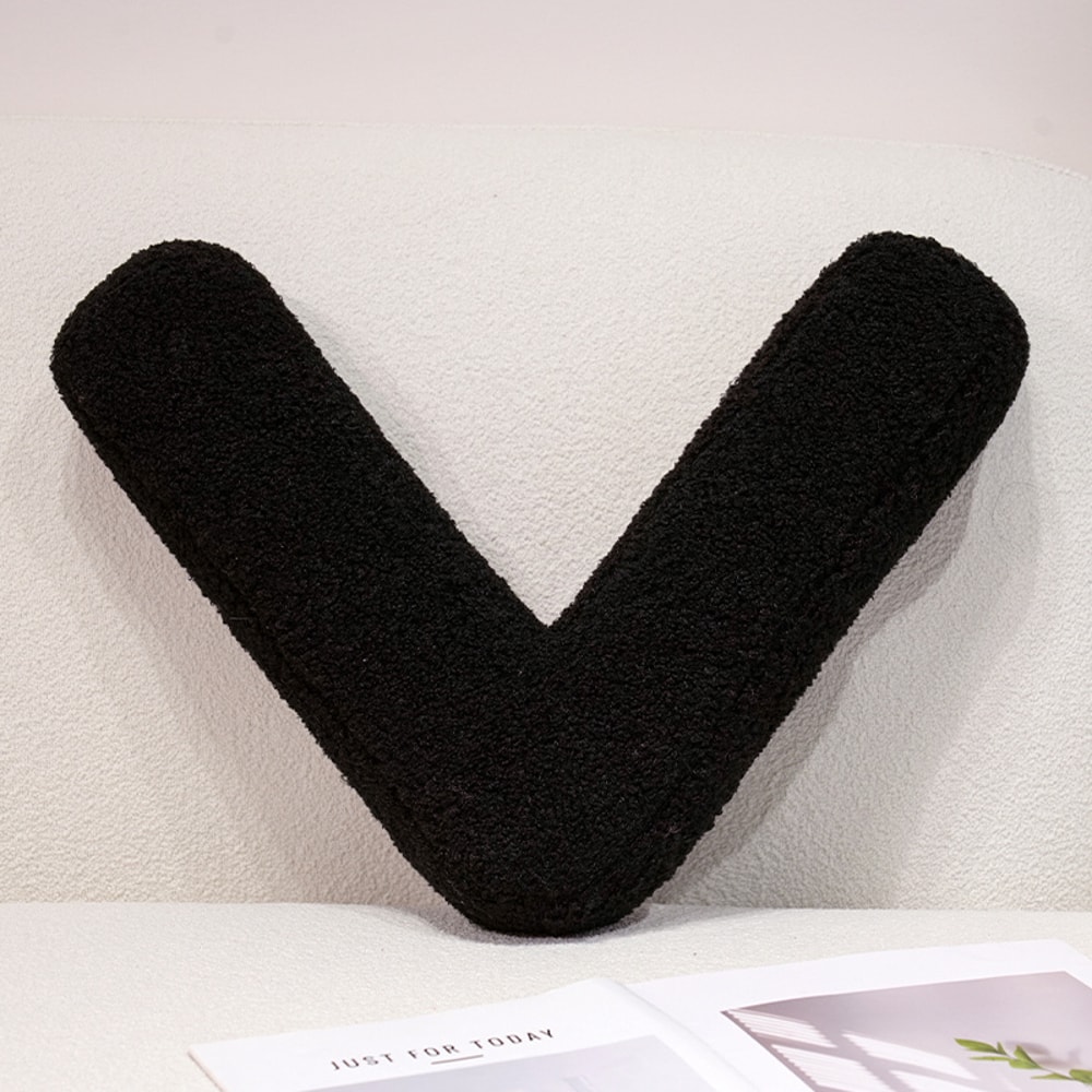 I Love U Soft Seat Cushion Black English Letters Plush Pillow For Back Support Sofa Chair Plushie D 27