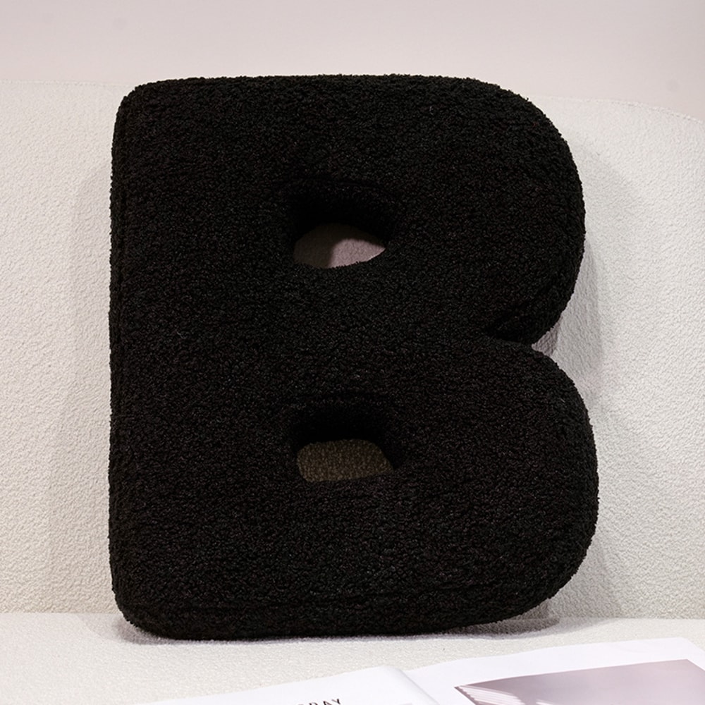 I Love U Soft Seat Cushion Black English Letters Plush Pillow For Back Support Sofa Chair Plushie D 7