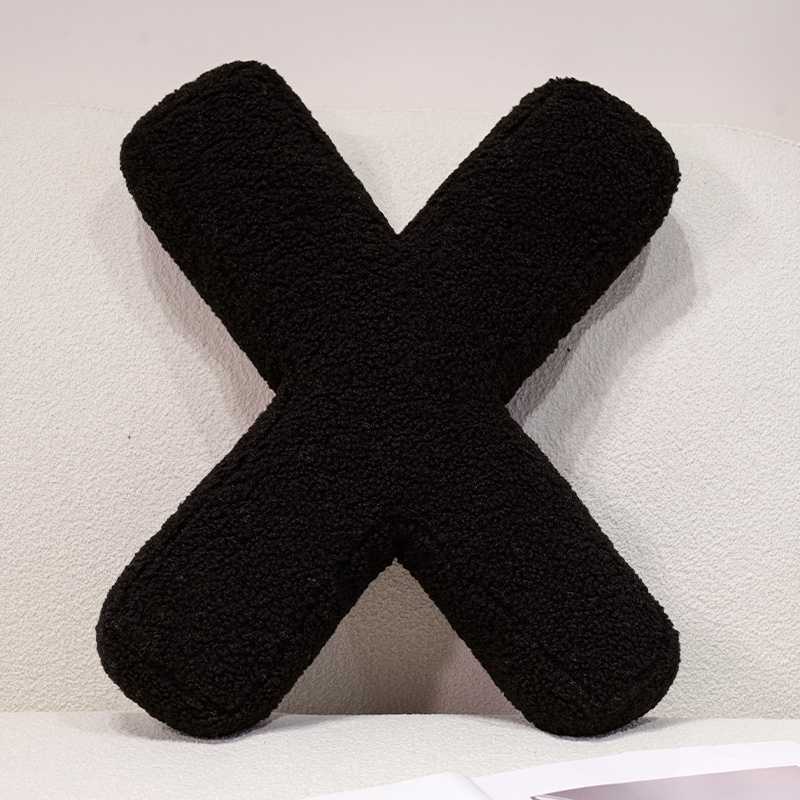 I Love U Soft Seat Cushion Black English Letters Plush Pillow For Back Support Sofa Chair Plushie D 29
