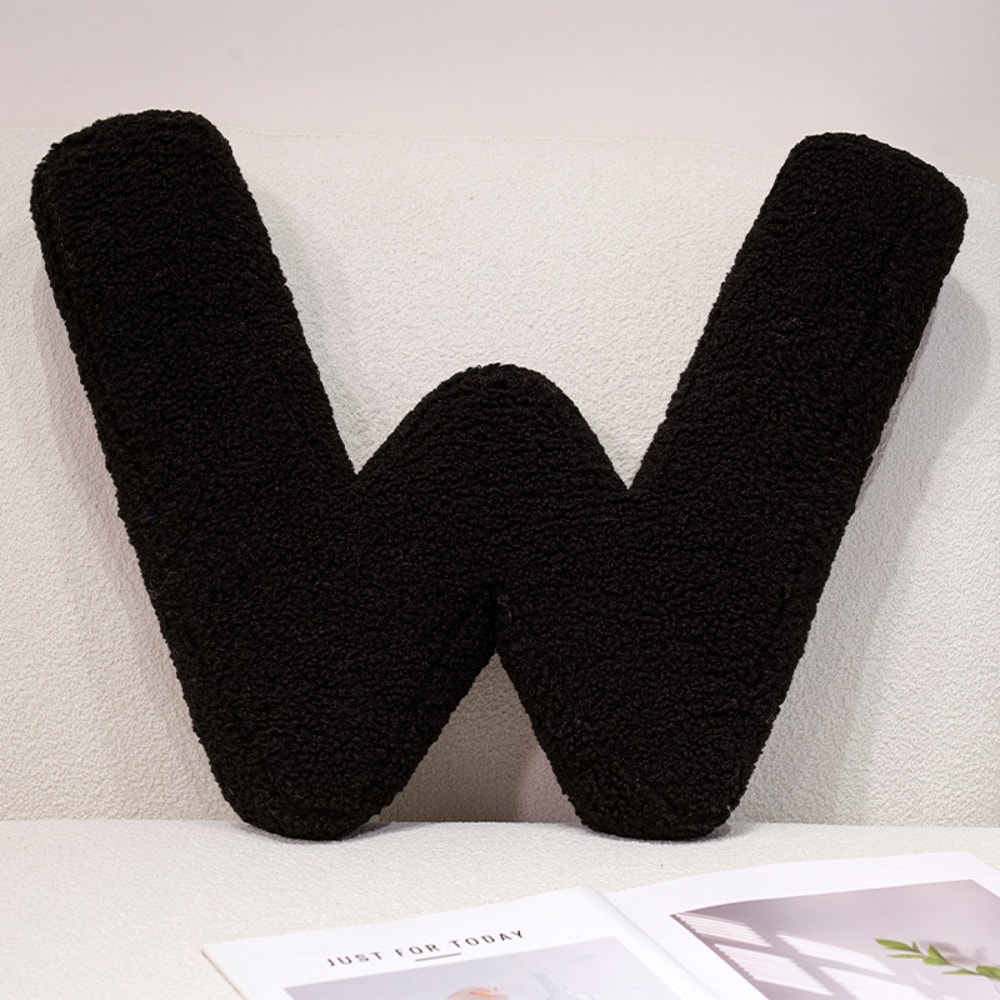 I Love U Soft Seat Cushion Black English Letters Plush Pillow For Back Support Sofa Chair Plushie D 28