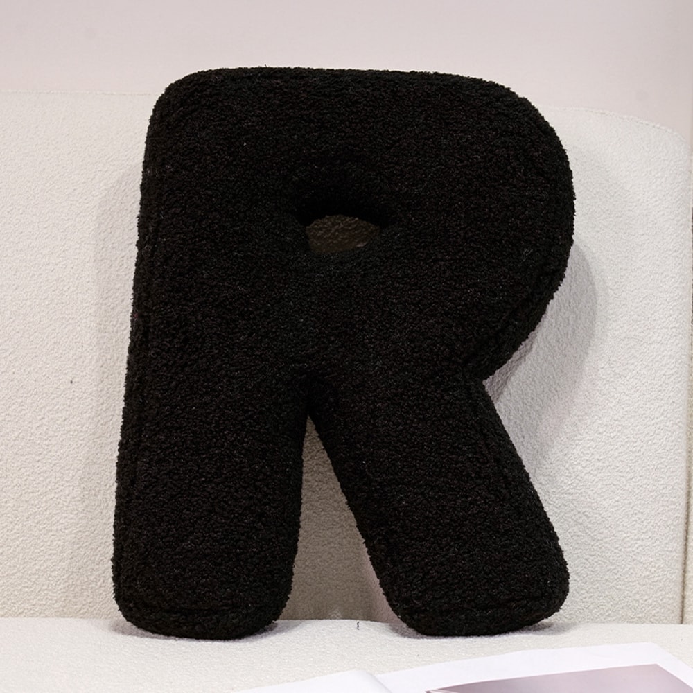 I Love U Soft Seat Cushion Black English Letters Plush Pillow For Back Support Sofa Chair Plushie D 23