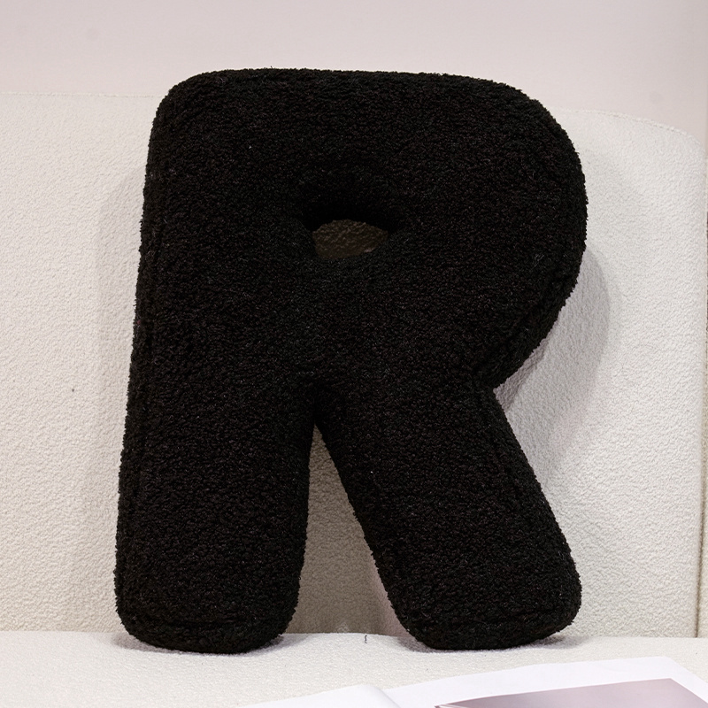 I Love U Soft Seat Cushion Black English Letters Plush Pillow For Back Support Sofa Chair Plushie D 23
