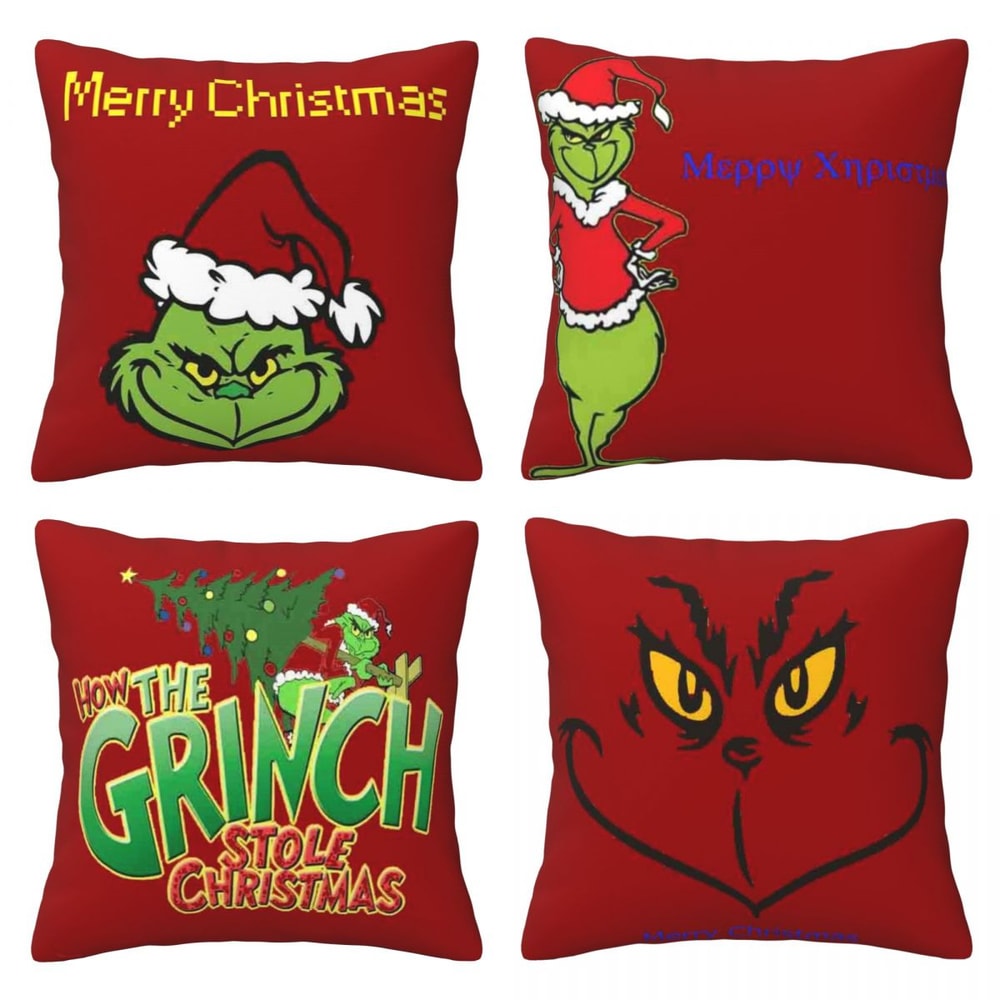 Red Merry Christmas Pillowcase Sofa Home Decor Cushion For Festive Vibes 1