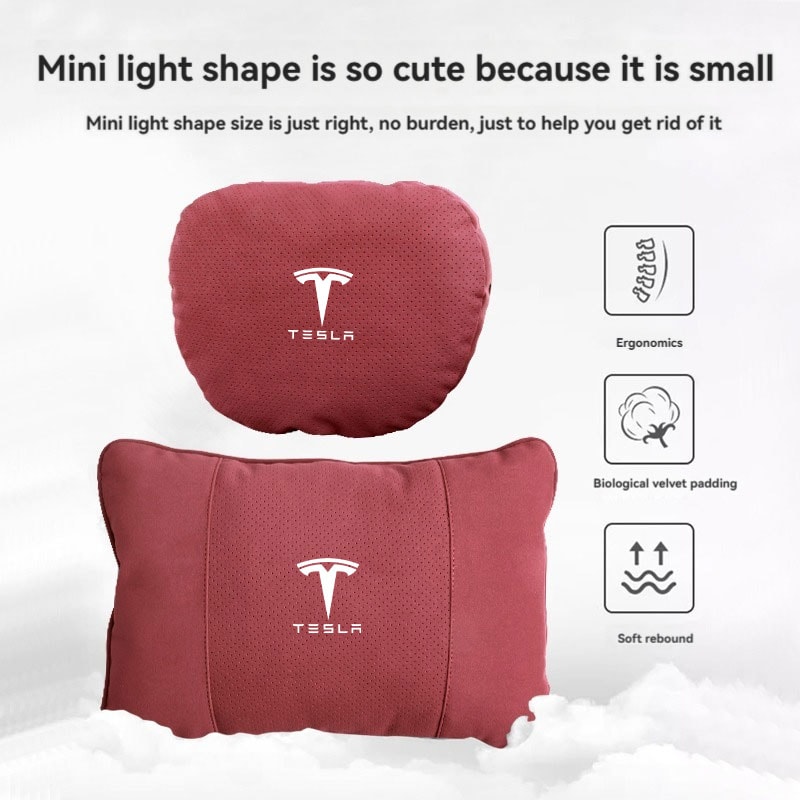 Tesla Interior Accessories Soft Neck Pillow For Car Headrest Neck Support Seat 4