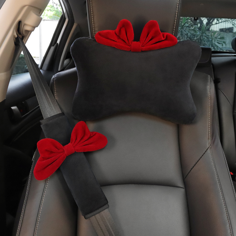 Universal Auto Car Neck Pillow Seat Headrest Support Seatbelt Cover For Women Car Accessories 0