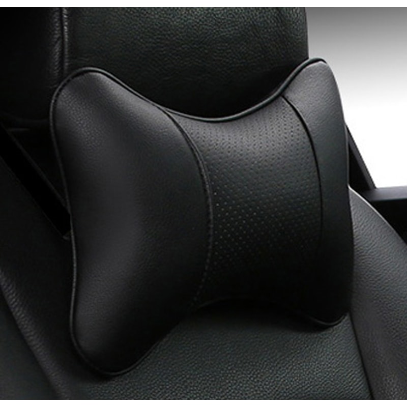 Universal Car Neck Pillows PU Leather Head Support Protector BlackRed Backrest Cushion Easy To Inst 5