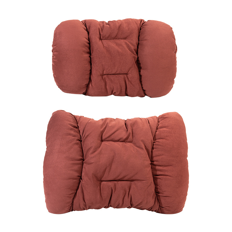 Suede Comfortable Neck Protection Pillow HighEnd Plush Car Headrest Soft Waist Cushion For Vehicle 0
