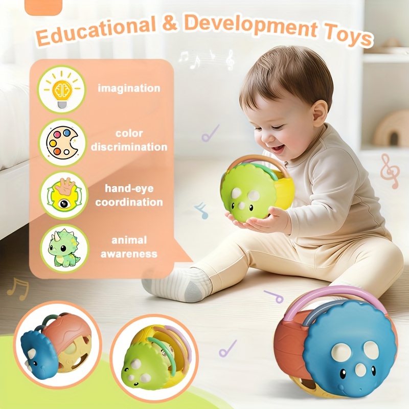 Baby Safe Handheld Rattle Bell Sensory Play Bell For Infants Educational Toy Perfect For Christmas 2