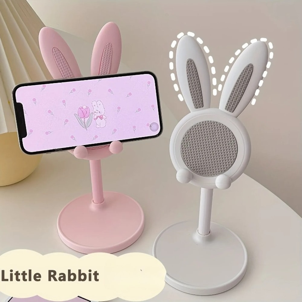 Adjustable Rabbit Phone Stand, Desk Holder for iPhone, Samsung, Xiaomi