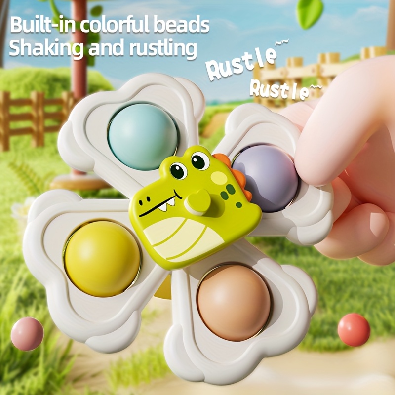 Suction Cup Spinning Top Toy, Colorful Cartoon Animal for Desktop and Wall Use