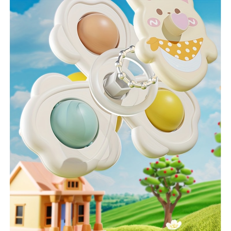 Suction Cup Spinning Top Toy, Colorful Cartoon Animal for Desktop and Wall Use