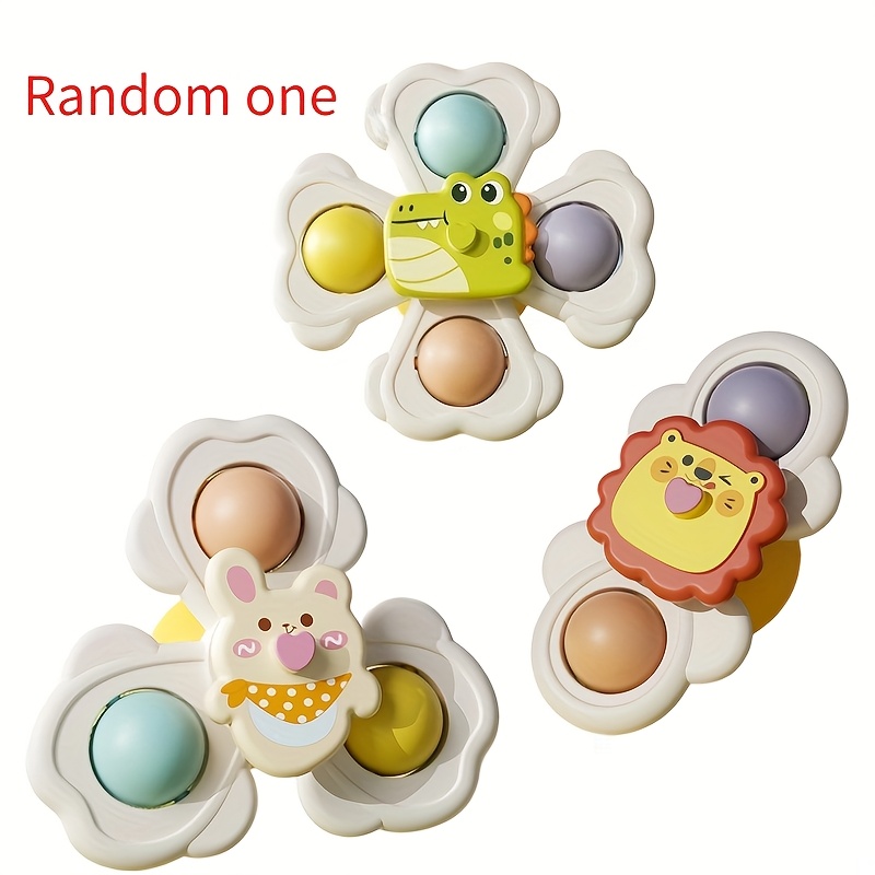 Suction Cup Spinning Top Toy, Colorful Cartoon Animal for Desktop and Wall Use