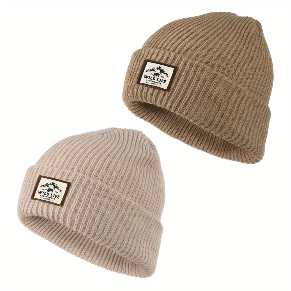 Soft Elastic Warm Knitted Beanie Hat, Windproof Cycling Skull Cap for Men and Women, Perfect for Hiking and Camping