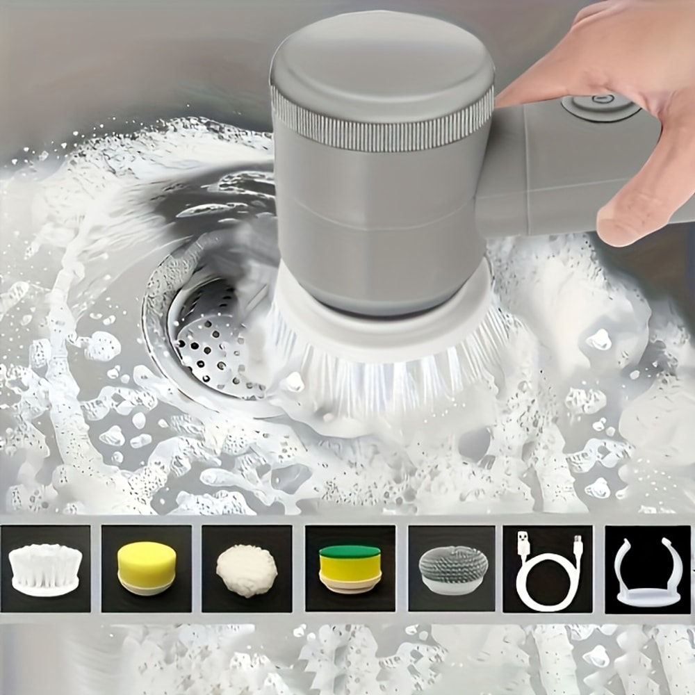 Electric Cleaning Brush Heads For Tub FloorTile Window Sink Cleaning 1