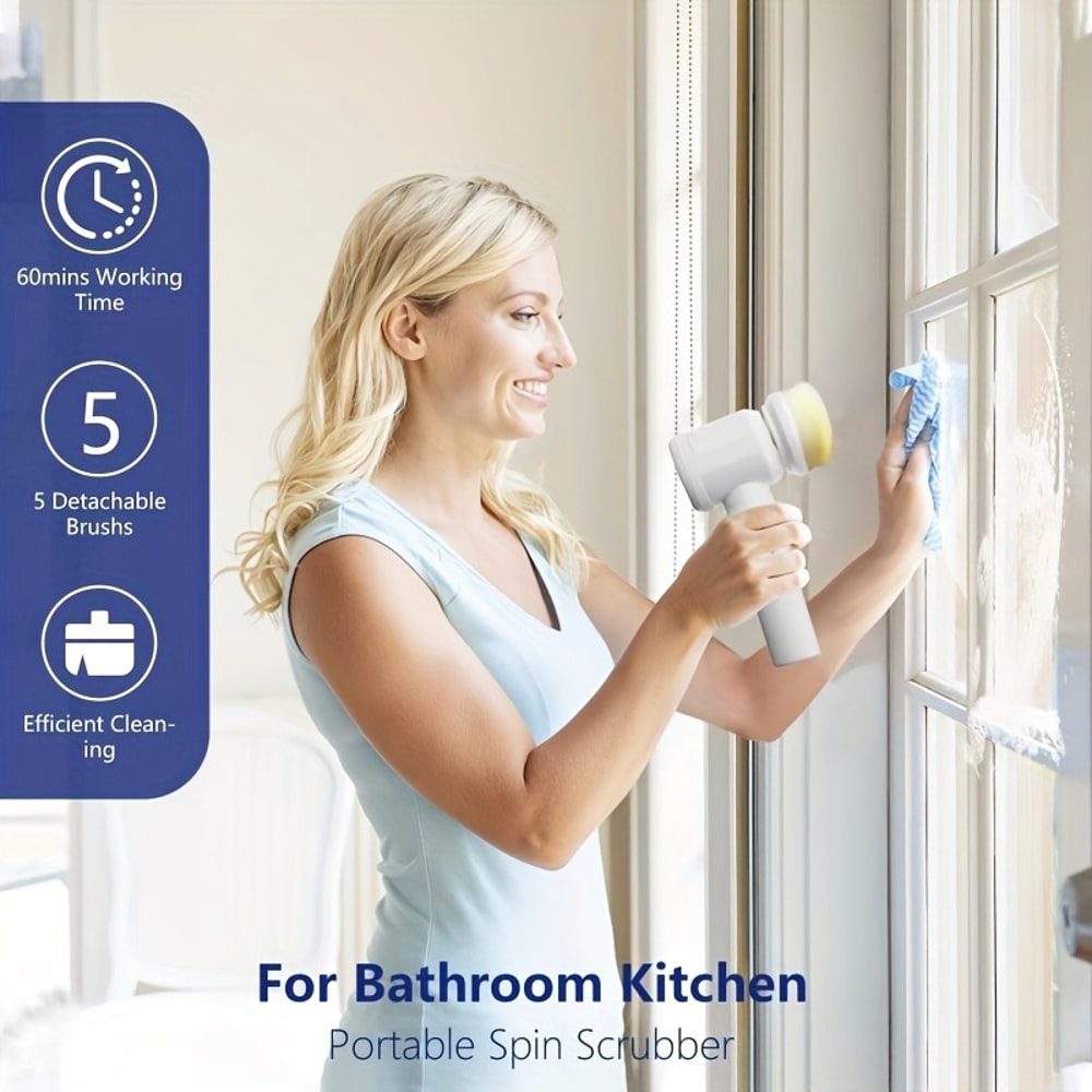 Electric Cleaning Brush Heads For Tub FloorTile Window Sink Cleaning 2