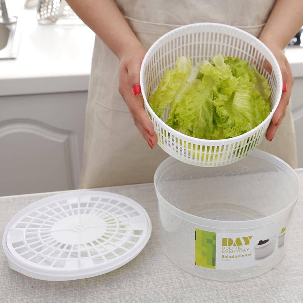 Manual Lettuce Dryer for Kitchen, Large Salad Spinner with Quick Dry Design for Drying Greens Vegetables