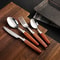 Western Flatware Spoon Suit Sapele Wooden Dishwasher Safe Kitchen Item