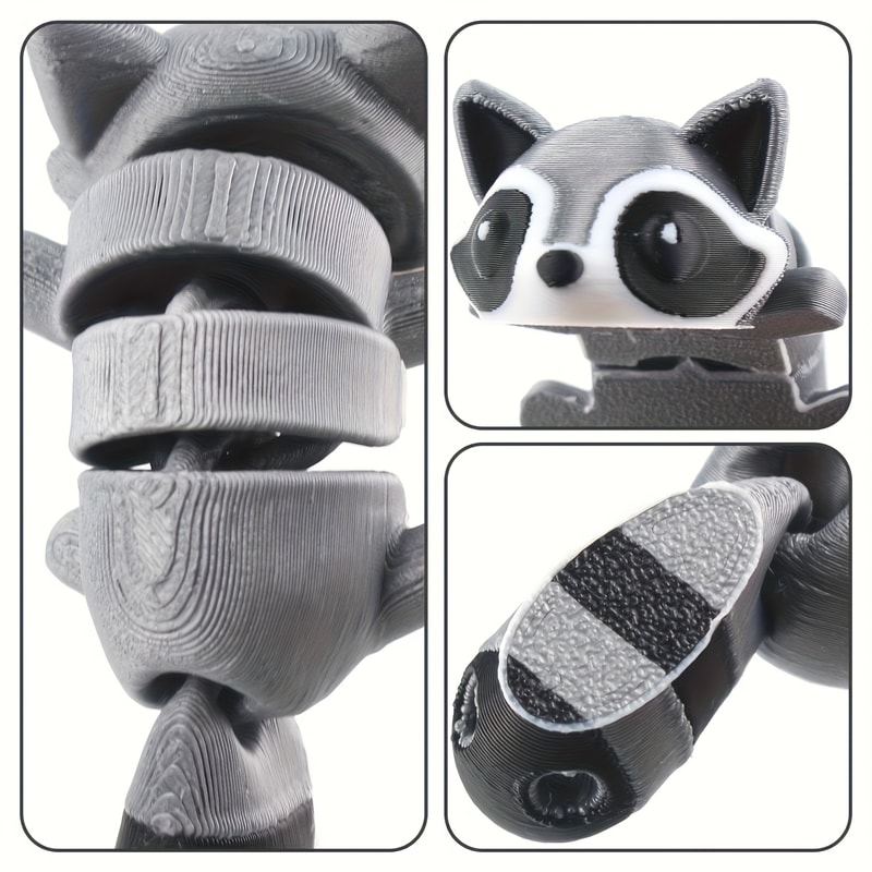 Movable Trash Can Decoration, Indoor and Outdoor Raccoon Statue for Home and Office Use
