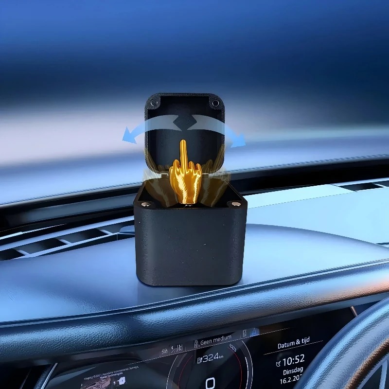 Novelty Office Toy - Funny Middle Finger in Box Desk Decor for Halloween & Birthday Gifts