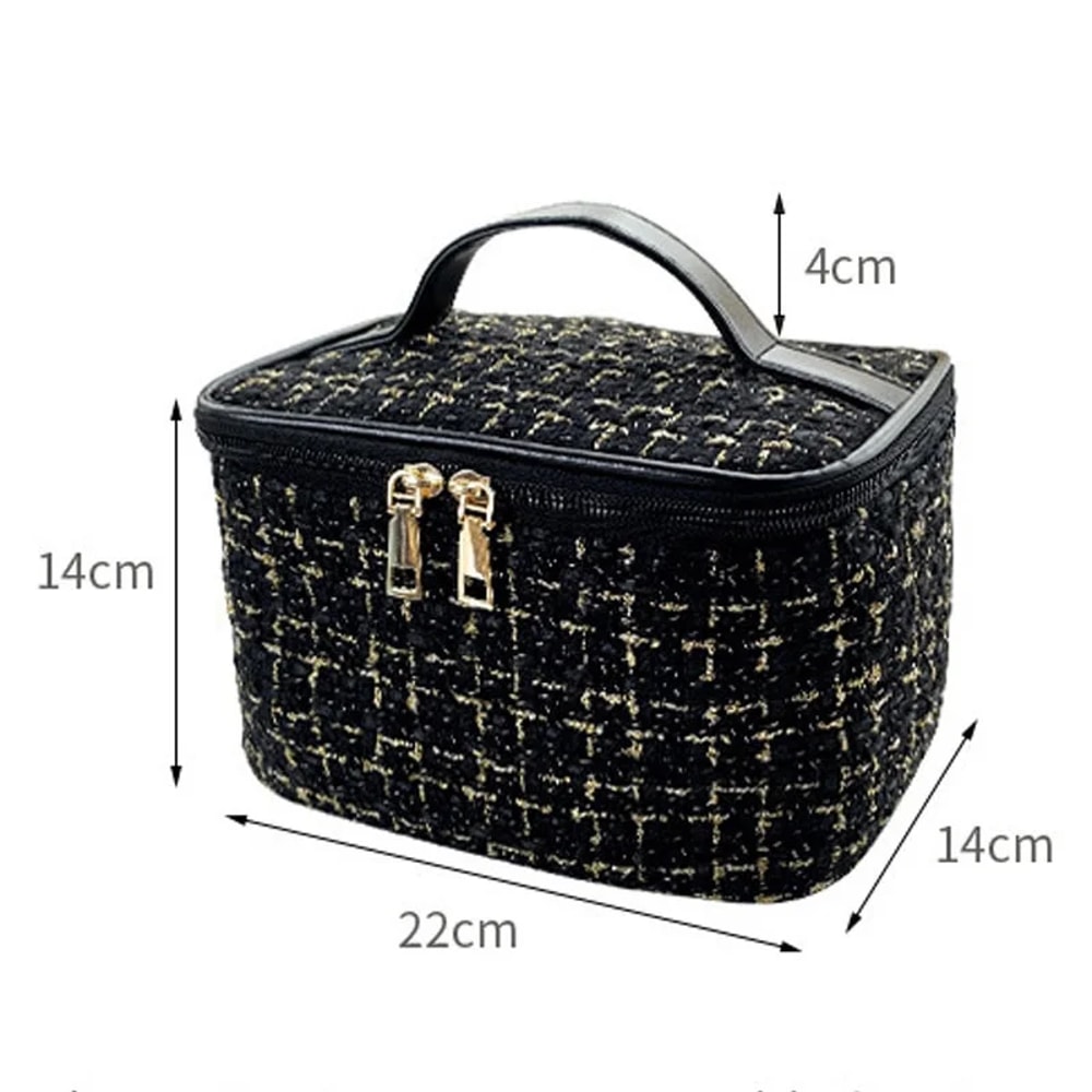 Large Storage Bag for Makeup, Portable New Women's Bag, Fashionable Knitted Style Makeup Case