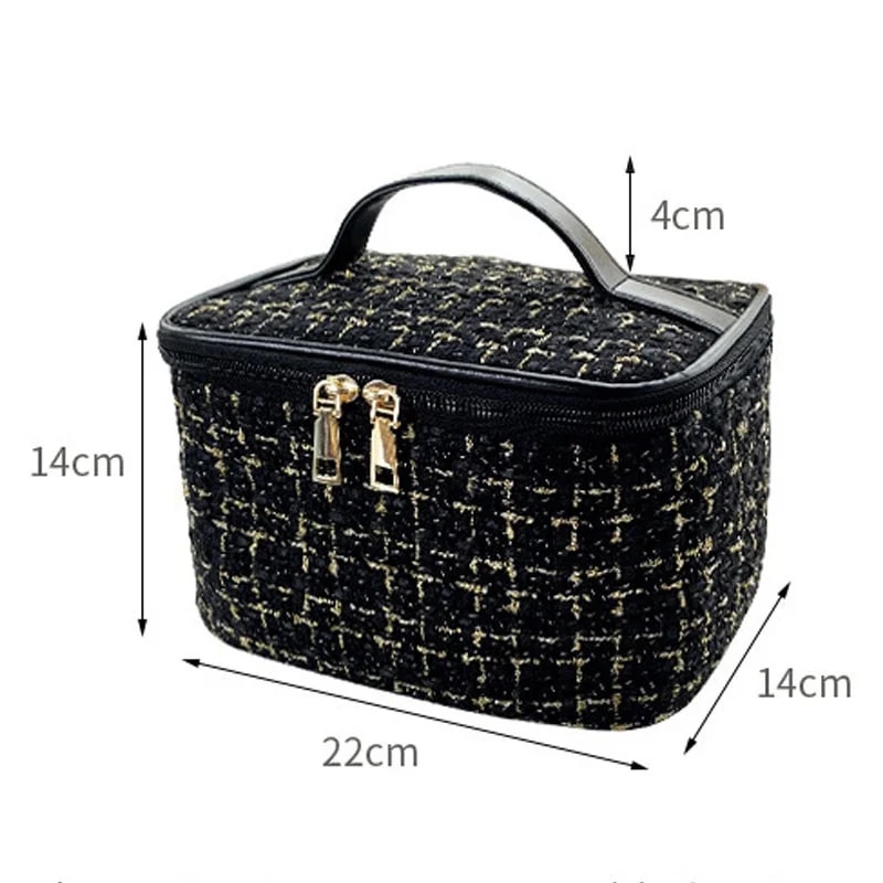Large Storage Bag for Makeup, Portable New Women's Bag, Fashionable Knitted Style Makeup Case