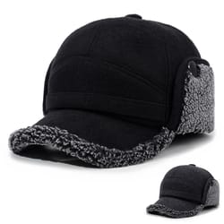 men's lei feng hat, warm autumn and winter outdoor fleece baseball cap for fathers and elderly