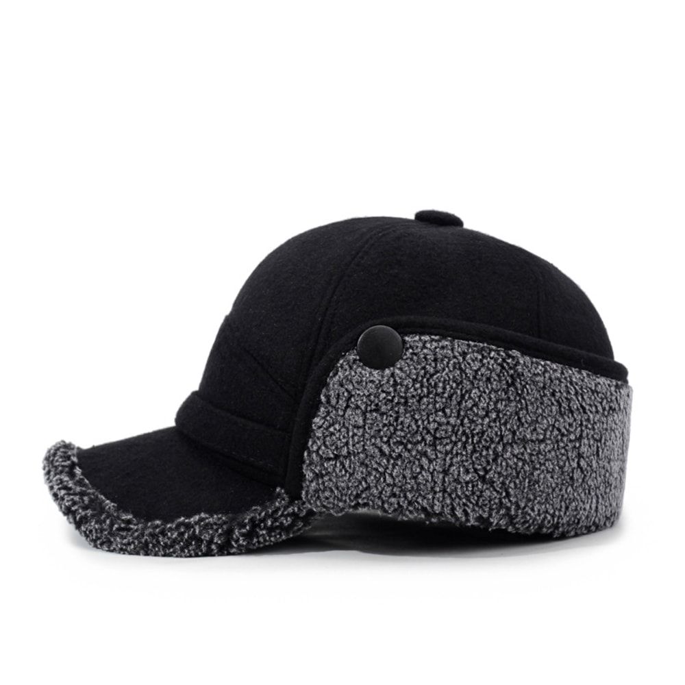 Men's Lei Feng Hat, Warm Autumn and Winter Outdoor Fleece Baseball Cap for Fathers and Elderly
