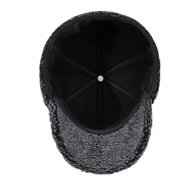 Men's Lei Feng Hat, Warm Autumn and Winter Outdoor Fleece Baseball Cap for Fathers and Elderly