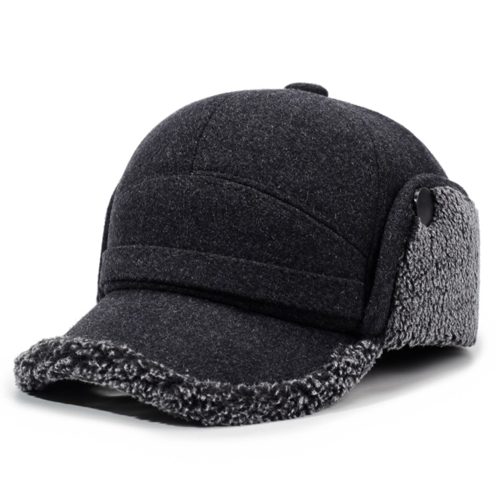 Men's Lei Feng Hat, Warm Autumn and Winter Outdoor Fleece Baseball Cap for Fathers and Elderly