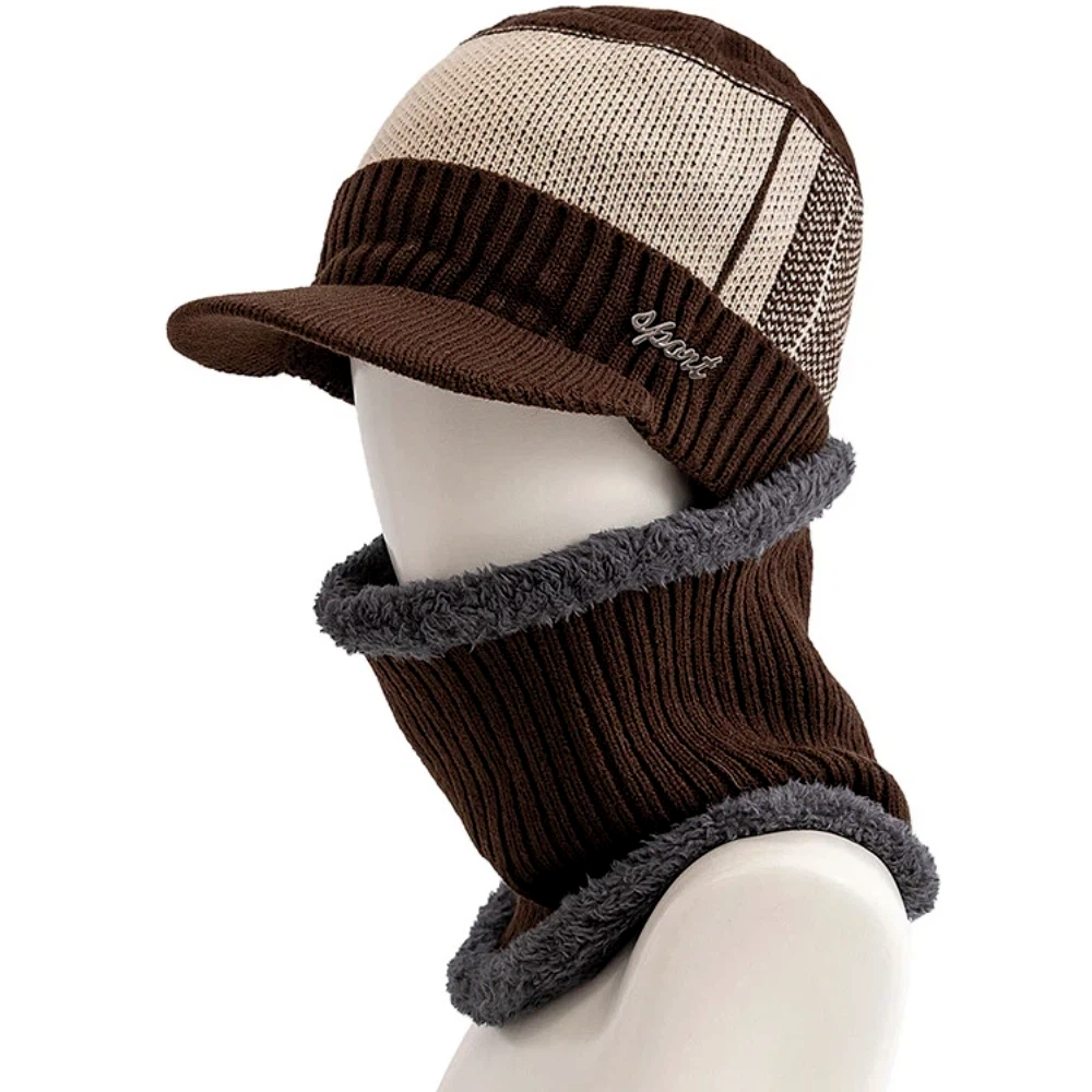 Plush Fur Lined Winter Hat Cap Winter Warm Suit Classic Hat For Male Outdoor Use 11