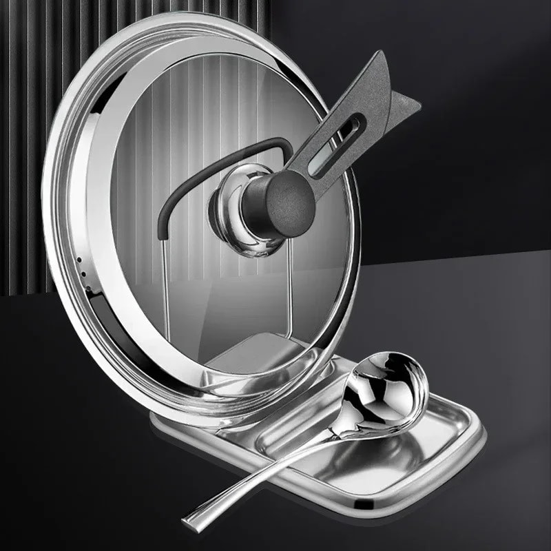 Multi-functional Pot Shovel Rack Storage, Foldable Desktop Pot Lid Rack