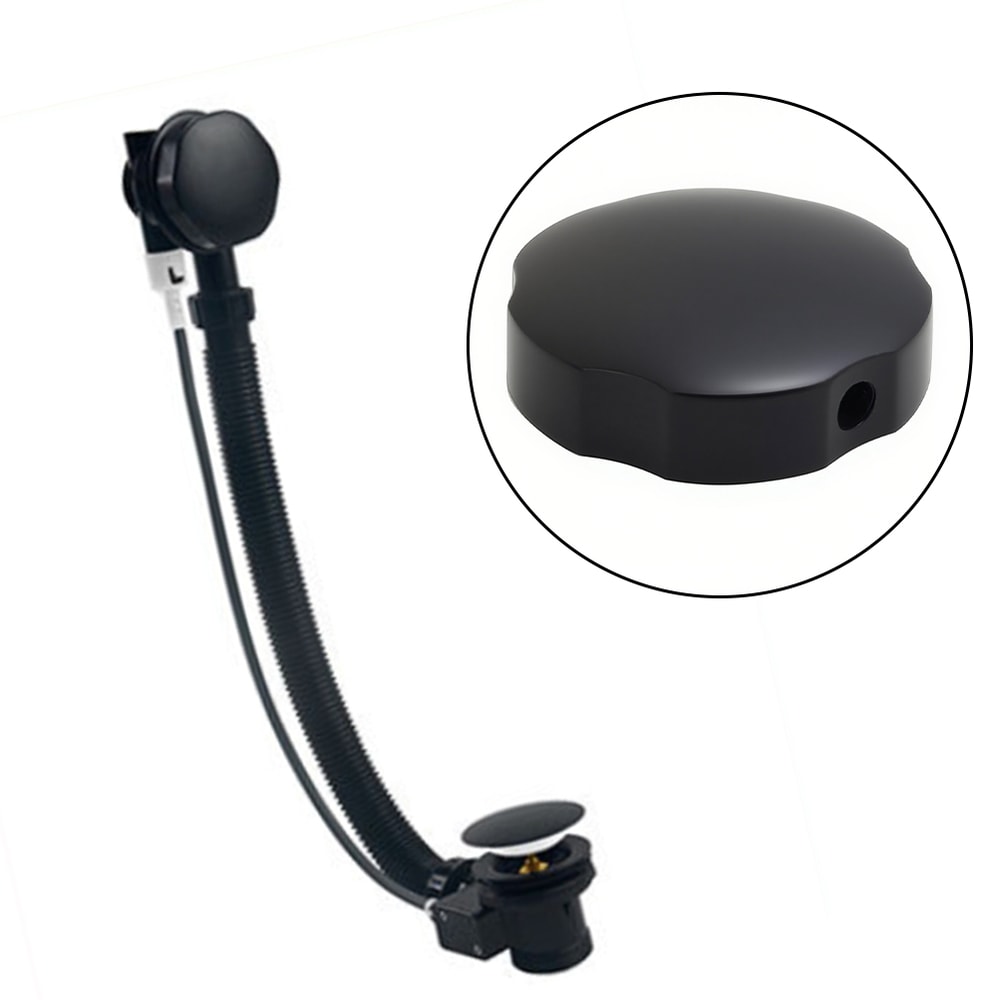 Bathroom Fixtures Part For Home, Black Overflow Prevention Bath Control Knob