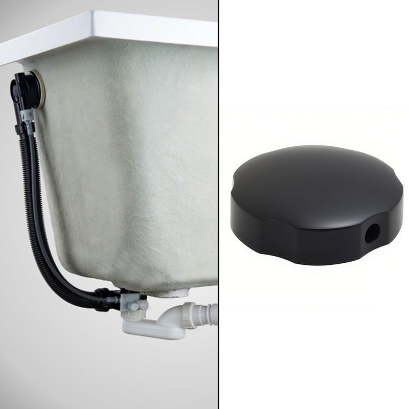 Bathroom Fixtures Part For Home, Black Overflow Prevention Bath Control Knob